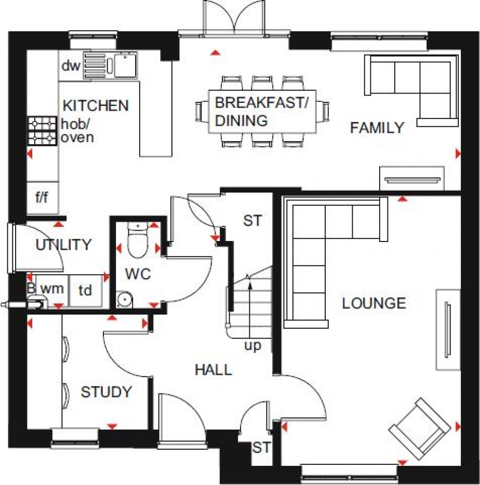 Floorplan for Waterhouse Way, Hampton Gardens, Peterborough