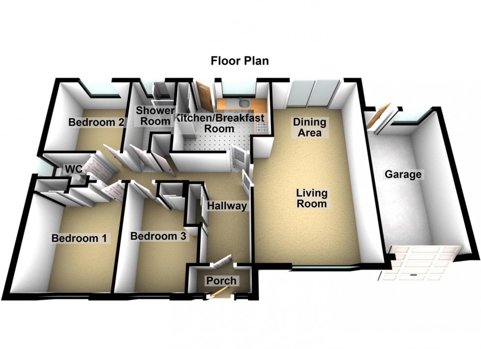 Floorplan for Doddington Drive, Longthorpe, Peterborough